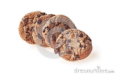 Fresh baked, stack cookies, cafe or snack shop Stock Photo