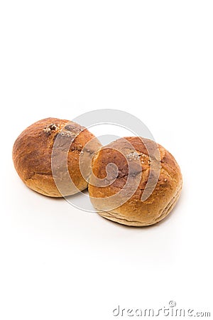 Fresh baked wholegrain buns Stock Photo
