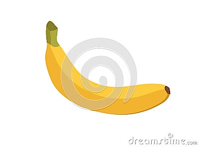 Fresh banana fruit in peel. Sweet vitamin food icon. Natural tropical dessert. Whole exotic ripe banan in skin. Colored Vector Illustration
