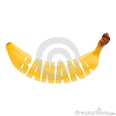 Fresh Banana Lettering. Vector Illustration