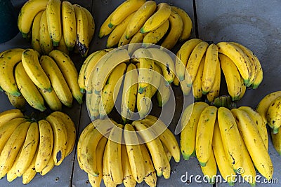 Fresh bananas for sell in the market Stock Photo