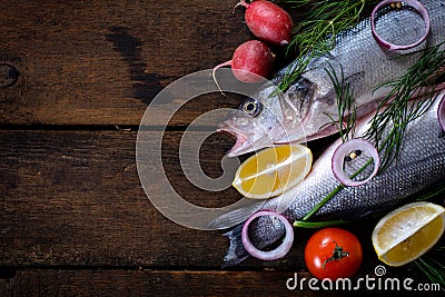 Fresh bass fish Stock Photo