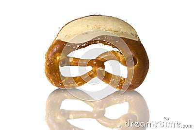 Fresh Bavarian pretzel for breakfast Stock Photo