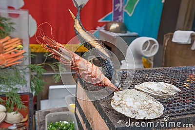 Fresh BBQ Seafood Stock Photo