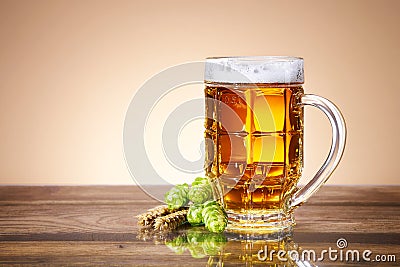 Fresh beer in a mug Stock Photo