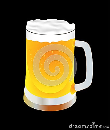 Fresh beer in a mug Cartoon Illustration