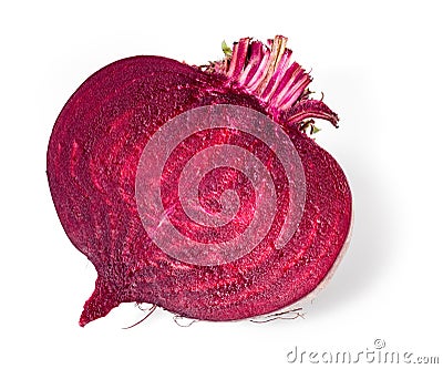 Fresh beetroot. Half isolated on white. Stock Photo