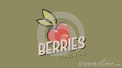 Fruit Berry Logo Template Vector Stock Photo
