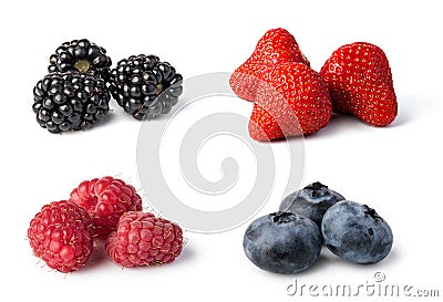 Fresh berries set Stock Photo