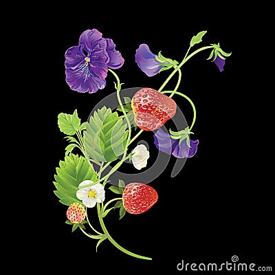 Fresh berry round frame. Vector Illustration