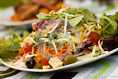 Fresh ,big italian summer salad Stock Photo