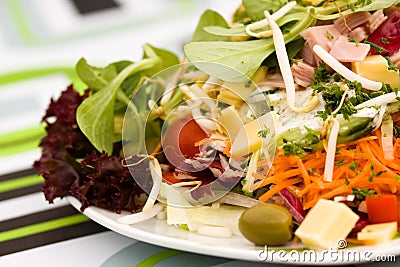 Fresh ,big italian summer salad Stock Photo