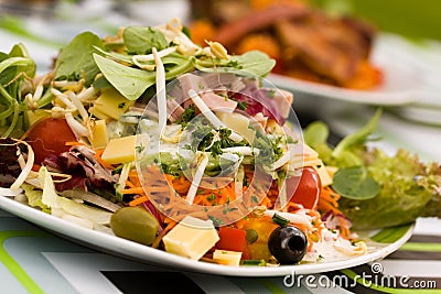 Fresh ,big italian summer salad Stock Photo