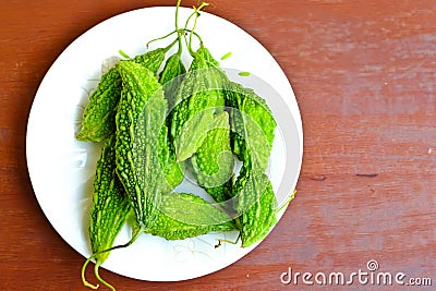 Fresh Bitter gourd Stock Photo