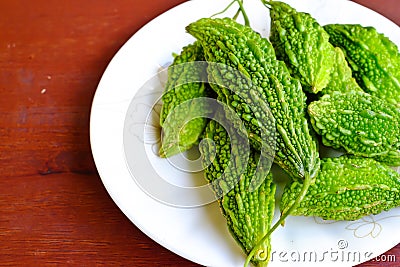 Fresh Bitter gourd Stock Photo