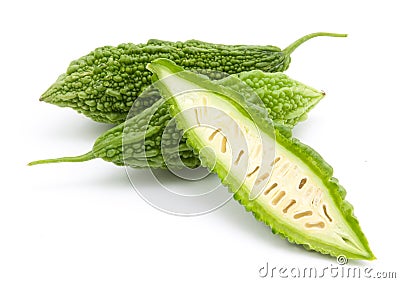 fresh bitter gourd isolated Stock Photo