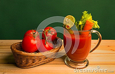 Fresh Bloody Mary Alcohol Cocktail Drink Stock Photo