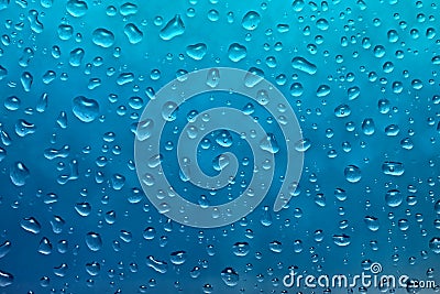 Fresh blue drops of water Stock Photo