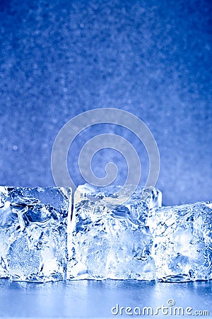 Fresh blue ice cubes background Stock Photo