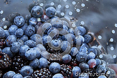 Fresh blueberrie and blackberrys Stock Photo