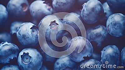 Fresh blueberries background with blank space for your text. Blueberry antioxidant. generative ai Stock Photo