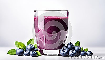 Fresh blueberry smoothie Cartoon Illustration