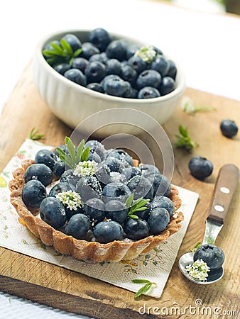 Fresh blueberry tart Stock Photo