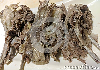 Fresh boiled mutton on the white plate Stock Photo