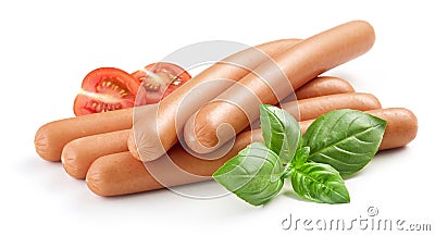 Fresh boiled sausages Stock Photo