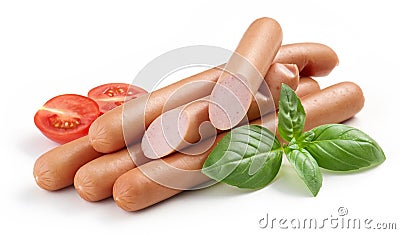 Fresh boiled sausages Stock Photo