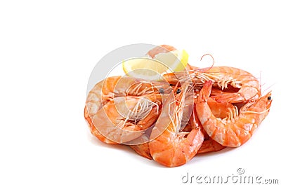 Fresh boiled shrimps Stock Photo