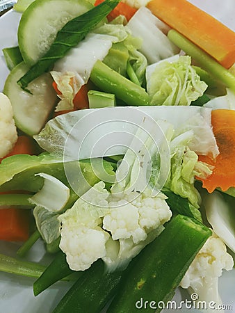 Fresh boiled vegetables . Good for health Stock Photo