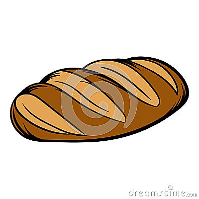 Fresh bread can icon cartoon Vector Illustration