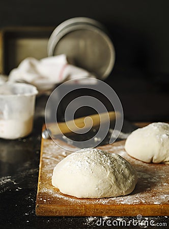 Fresh bread dough ready for baking Stock Photo