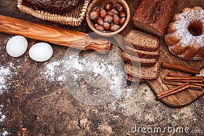 Fresh bread still life bakery product Stock Photo