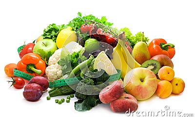 Fresh, bright fruit and vegetables Stock Photo