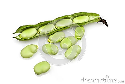 Fresh Broad Beans Stock Photo