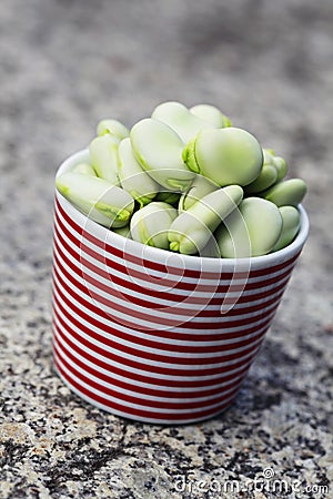 Fresh broad beans Stock Photo