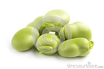 Fresh broad beans Stock Photo