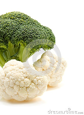 Fresh broccoli and cauliflower Stock Photo