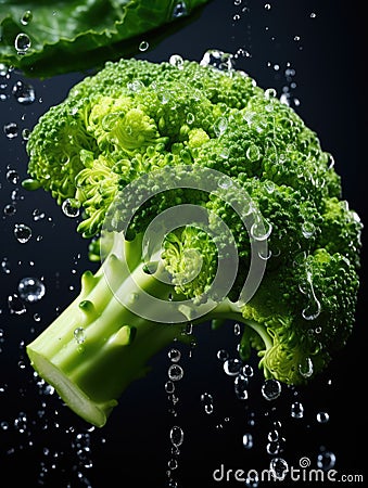 Fresh broccoli ready to eat or mix in a salad Cartoon Illustration