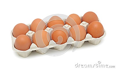 Fresh brown eggs, isolated Stock Photo