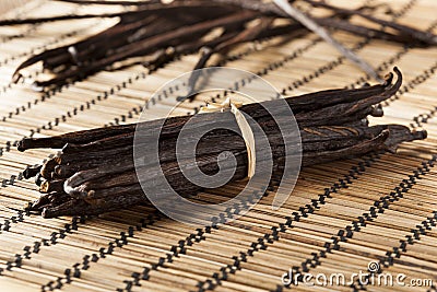 Fresh Brown Organic Vanilla Bean Stock Photo