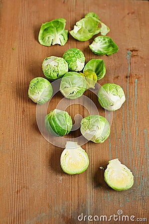 Fresh Brussels sprouts Stock Photo