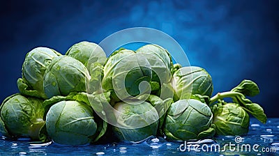 Fresh brussels sprouts color background Stock Photo
