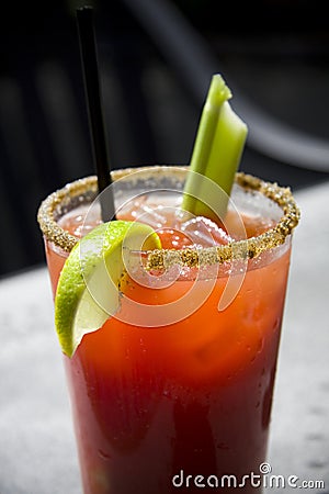 Fresh Caesar or Bloody Mary Cocktail drink Stock Photo