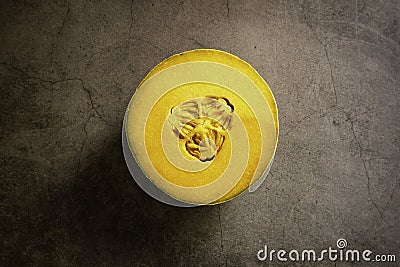 Fresh Cantaloupe on a Brown Cement Textured Background Stock Photo