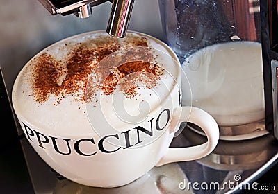 Fresh Cappuccino coffee Stock Photo