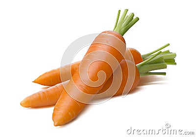 Fresh carrot pack together isolated on white background Stock Photo