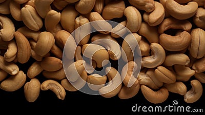 Fresh Cashew Nuts: A Close-up Feast for the Eyes Stock Photo